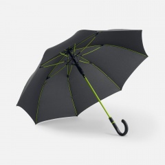 Зонт-трость с цветными спицами Color Style, зеленое яблоко, с черной ручкой