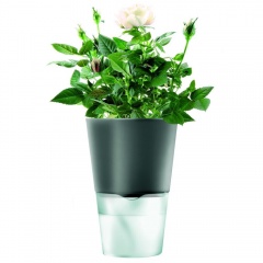 Горшок для растений с функцией самополива Flowerpot, фарфоровый, серый
