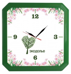 Часы настенные «Квадро», зеленые