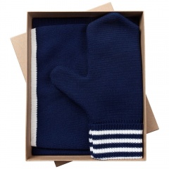 Набор Best: шапка, шарф и варежки, темно-синий