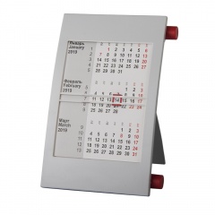 Календарь настольный на 2 года; серый с красным; 18х11 см; пластик