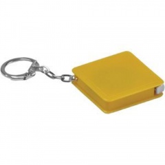 Брелок-рулетка (1 м); желтый; 4х4х1 см; пластик