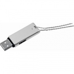 USB flash-память на цепочке (1 Gb); 6х1,6х0,8 см; посеребренный металл