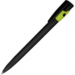 Ручка шариковая KIKI ECOLINE, черный/светло-зеленый, экопластик