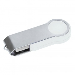 USB flash-карта "Swing" (4Гб),,белая,6х2,3х1см,металл,пластик