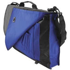 Конференц-сумка "Pilot"; черный с синим; 38х27х7 см; полиэстер