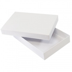 Коробка подарочная,  белый, 16х24х4  см,  кашированный картон, тиснение, конструкция крышка-дно