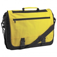 Конференц-сумка "Expo"; черный с желтым; 39х29х9 см; полиэстер