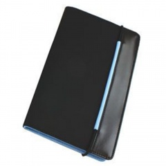 Визитница "New Style" на резинке  (60 визиток),  черный с голубым; 19,8х12х2 см; нейлон; 