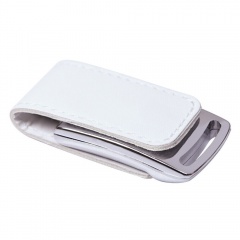 USB flash-карта "Lerix" (8Гб), белый, 6х2,5х1,3см, металл, искусственная кожа