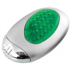 Зажигалка "Классика" с подсветкой; серебристый с зеленым; 3,5х1,6х6 см; металл, пластик. Зажигалка поставляется без газа.