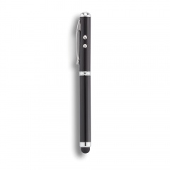 Ручка-стилус с фонариком и лазерной указкой 4 в 1, черный