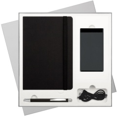 Подарочный набор Portobello/Canyon BtoBook черный (Ежедневник недат А5, Ручка, Power Bank)