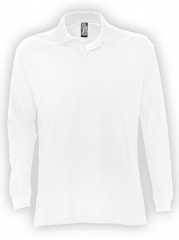 Рубашка поло мужская с длинным рукавом STAR 170, белая