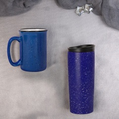 Набор подарочный STARLIGHT: термокружка, кружка, коробка со стружкой, синий