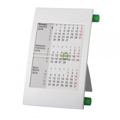 Календарь настольный на 2 года; белый с зеленым; 18х11 см; пластик