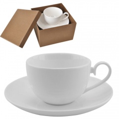 Чайная пара "Классика" в подарочной упаковке; 16,5х16,5х11см,190мл; фарфор