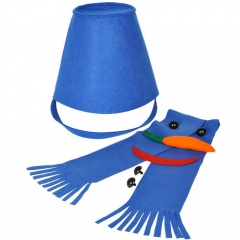 Набор для лепки снеговика  "Улыбка", синий, фетр/флис/пластик
