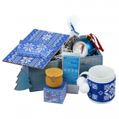 Подарочный новогодний набор «Праздничное чаепитие», синий