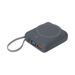 Внешний аккумулятор с подсветкой Ritter PD 10000mAh с функцией беспроводной зарядки 15W, серый