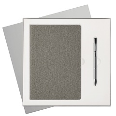 Подарочный набор Tweed, серый (ежедневник, ручка)