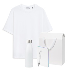 Набор с одеждой RUST (футболка, термобутылка, ежедневник, ручка), черный/белый, XL/2XL