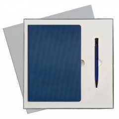Подарочный набор Portobello/Rain синий-7 (Ежедневник недат А5, Ручка)