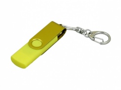 USB 2.0- флешка на 32 √б с поворотным механизмом и дополнительным разъемом Micro USB