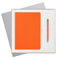 Подарочный набор Tweed, оранжевый (ежедневник, ручка)