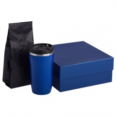 Ќабор: термостакан и кофе, синий