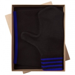 Набор Best: шапка, шарф и варежки, черно-синий