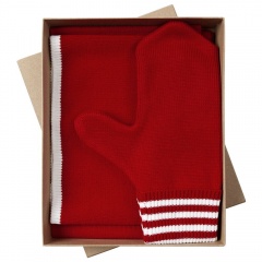 Набор Best: шапка, шарф и варежки, красно-белый