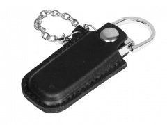 USB 2.0- флешка на 8 √б в массивном корпусе с кожаным чехлом