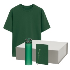 Набор с одеждой RUST NEO (футболка, бутылка, ежедневник, ручка), зеленый, 3XL/4XL