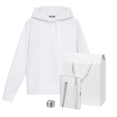Набор с одеждой ALEX (худи, колонка, ежедневник, ручка), серебряный, M