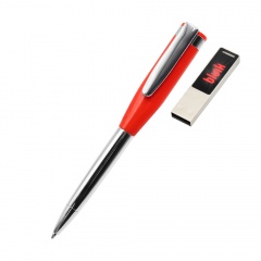 Ручка металлическая Memphys c флешкой 64Гб, красная