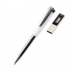 Ручка металлическая Memphys c флешкой, белый