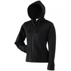 Толстовка "Lady-Fit Hooded Sweat Jacket", черный_S, 75% х/б, 25% п/э, 280 г/м2