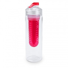 Бутылка для воды "Frutti", пластиковая, с контейнером для ягод и фруктов, 700 мл., красный