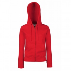 Толстовка "Lady-Fit Hooded Sweat Jacket", красный_XS, 75% х/б, 25% п/э, 280 г/м2