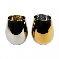Набор бокалов MOON&SUN (2шт), золотой и серебяный, 22х12,4х11,5см, стекло