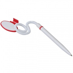 FOX SAFE TOUCH, ручка шариковая с держателем, красный/белый, антибактериальный пластик