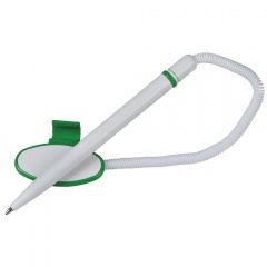 FOX SAFE TOUCH, ручка шариковая с держателем, зеленый/белый, антибактериальный пластик