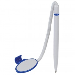FOX SAFE TOUCH, ручка шариковая с держателем, синий/белый, антибактериальный пластик