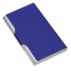 Визитница с брелоком; синий; 9,6х6,2 см; металл