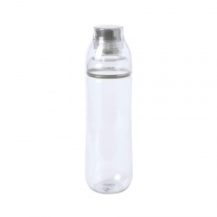 Ѕутылка дл¤ воды FIT, 700 мл; 24,5х7,4см, прозрачный с серым, пластик rPET