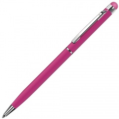 TOUCHWRITER, ручка шариковая со стилусом для сенсорных экранов, розовый/хром, металл  