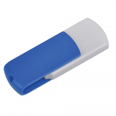 USB flash-карта "Easy" (8Гб),белая с синим, 5,7х1,9х1см,пластик