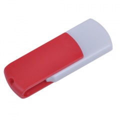 USB flash-карта "Easy" (8Гб),белая с красным, 5,7х1,9х1см,пластик