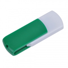 USB flash-карта "Easy" (8√б),бела¤ с зеленым, 5,7х1,9х1см,пластик